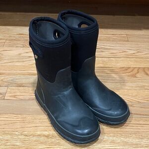 Kids Black Bogs Waterproof Boots